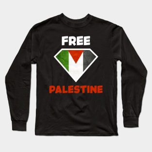 Free Palestine - Flag Diamond Protest For Freedom Palestine Long Sleeve T-Shirt